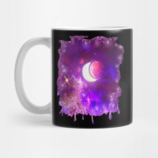 Magenta Witchy Magical Crescent Moon Galaxy Mug